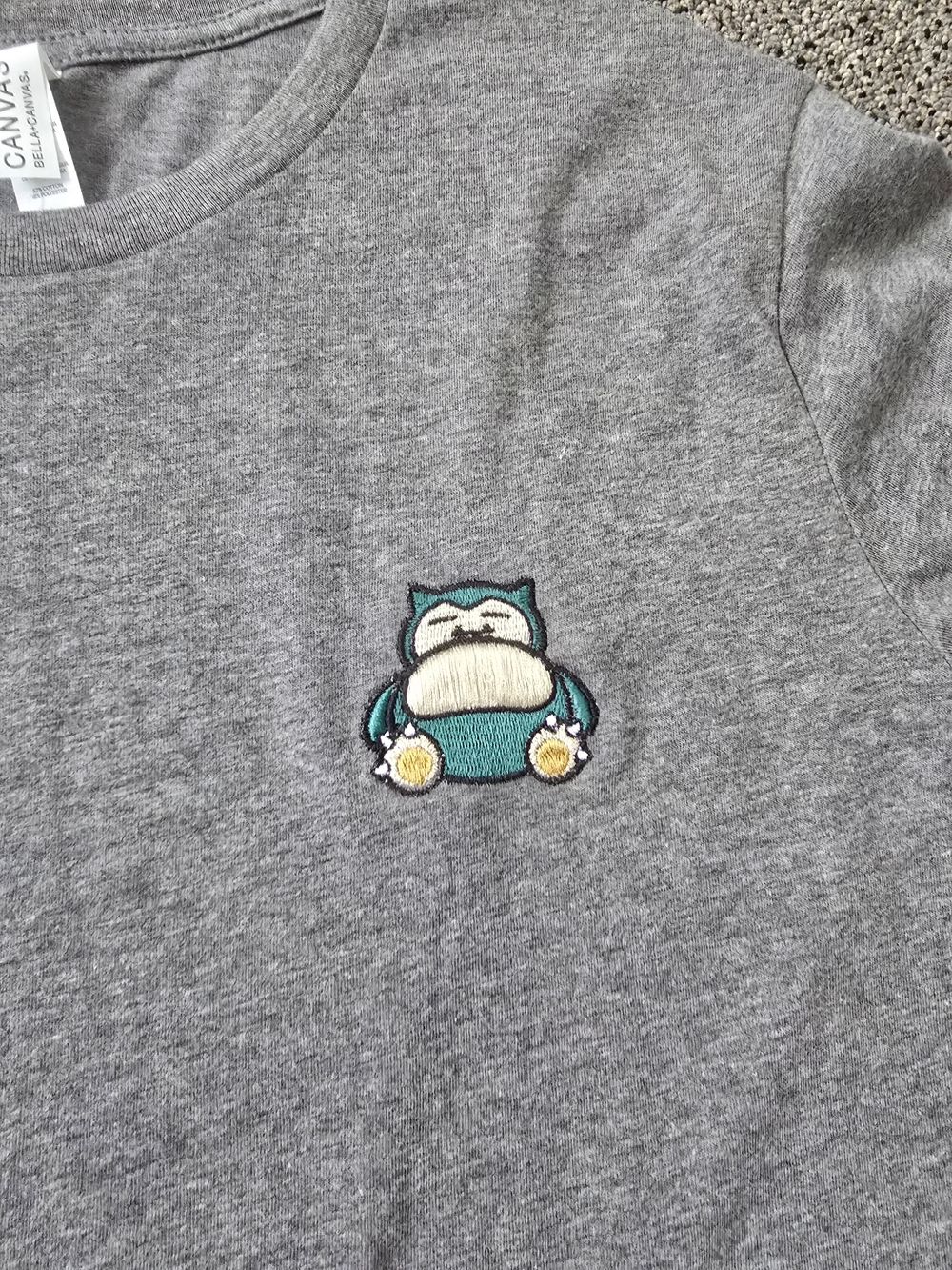 Pokemon T Shirt With Teal Snorlax Patch